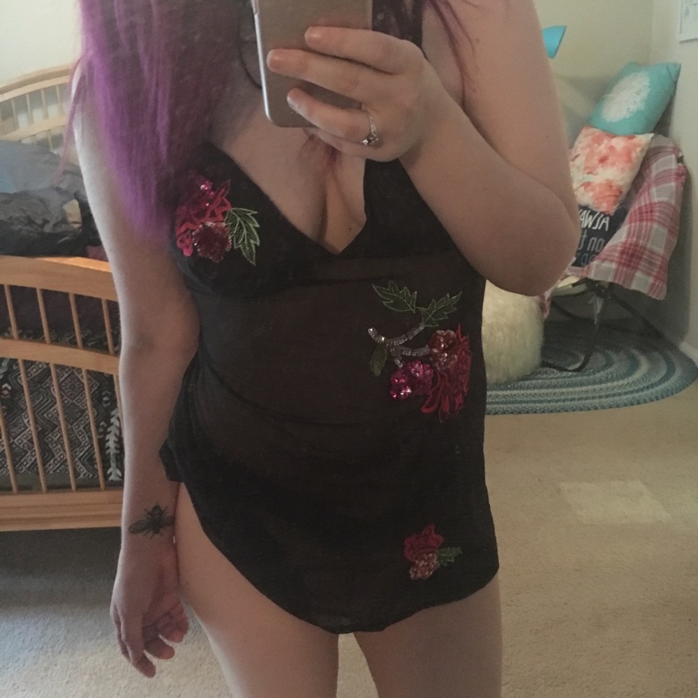 Victoria’s Secret sheer black lingerie